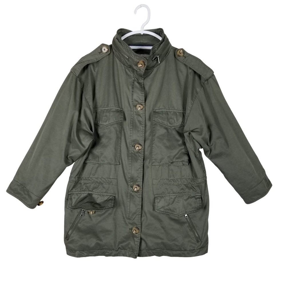 Joie Utility Jacket Women M Olive Green Military Field Coat M626-J2373